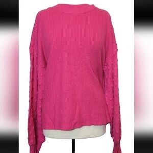 WOMEN VINCE CAMUTO AURORA PINK POPCORN L/S PULLOVER SWEATER   SIZE XXL